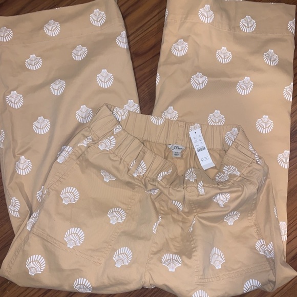 J. Crew wide leg pull on pant in seashell print - Picture 2 of 7